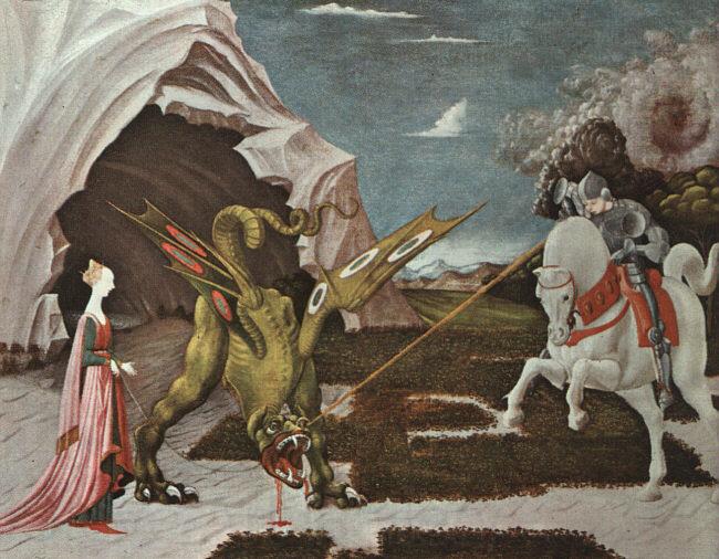 Paolo Ucello St.George and the Dragon Norge oil painting art